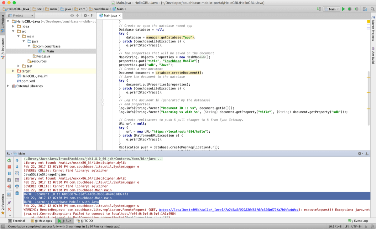 java log results