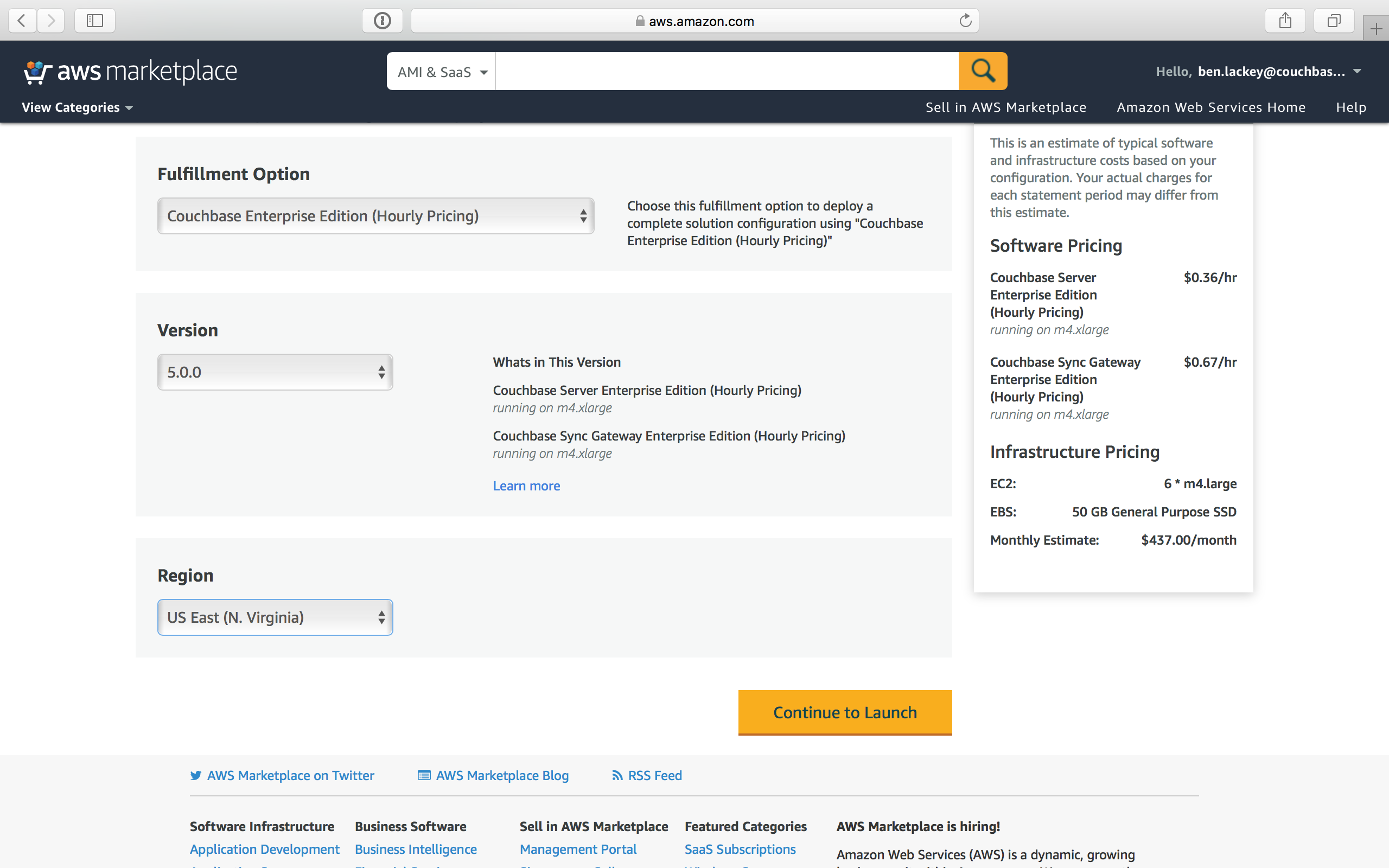 aws marketplace couchbase ee configure 5