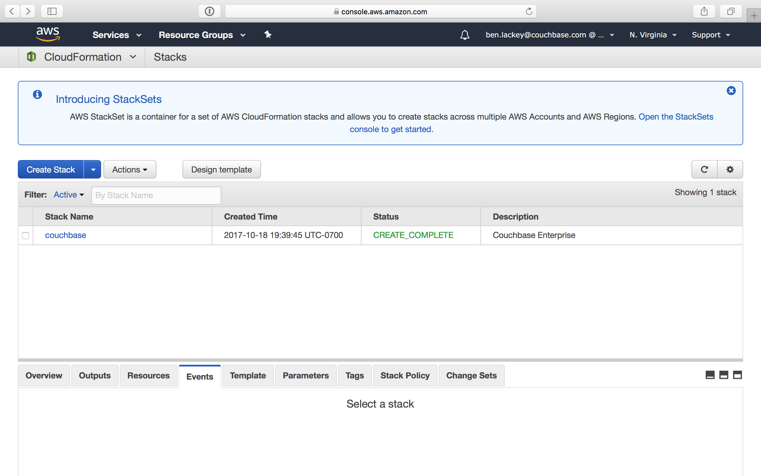 aws marketplace couchbase ee create stack complete