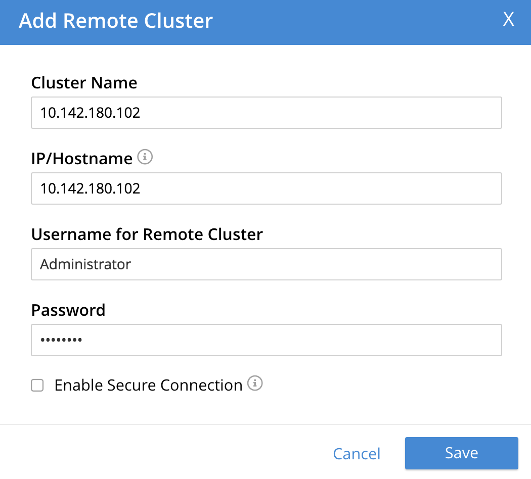 xdcr add remote cluster dialog complete
