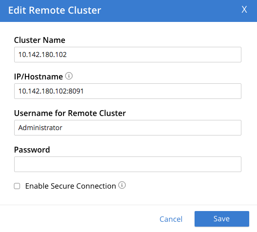 xdcr edit remote cluster dialog