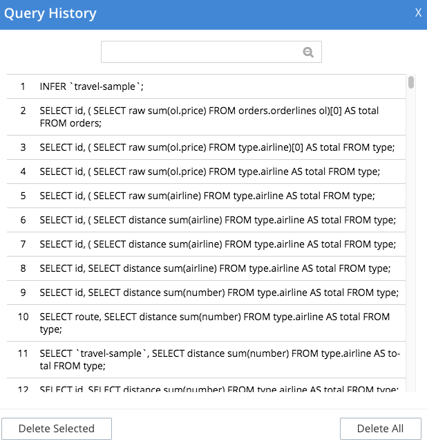 query workbench history