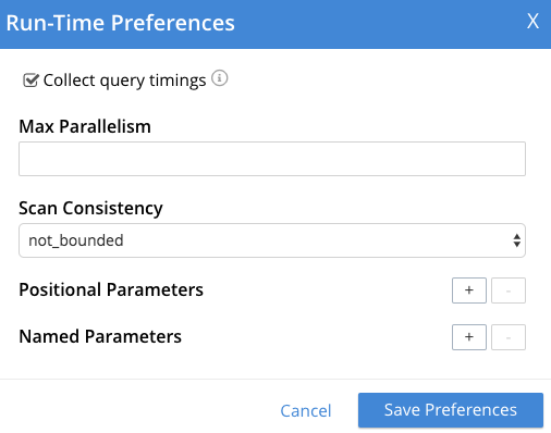 query workbench preferences